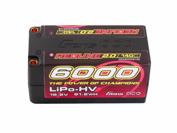 Gens Ace Hard Case HV LiPo - 4S2P 15.2V 6000mAh 140C RL2 with 5mm