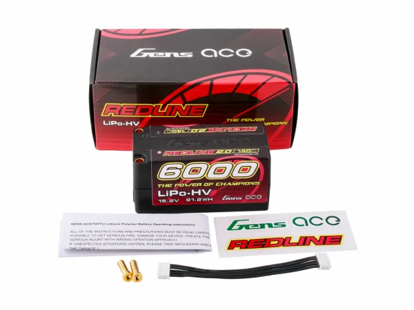 Gens Ace Hard Case HV LiPo - 4S2P 15.2V 6000mAh 140C RL2 with 5mm