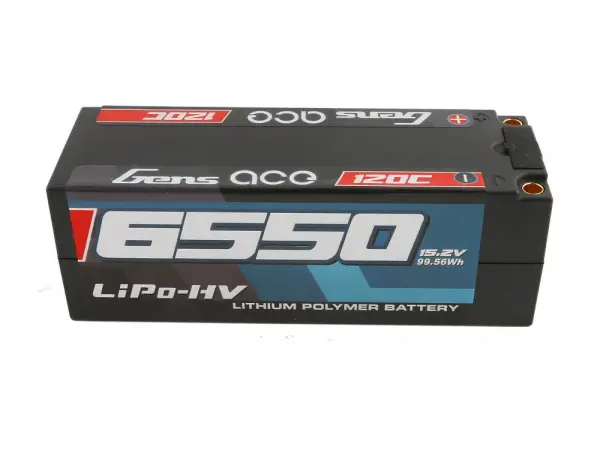 Gens Ace HV LiPo Hard Case - 4S 15.2V 6550mAh 120C - 5mm Tubes &mdash; image 4 of 5