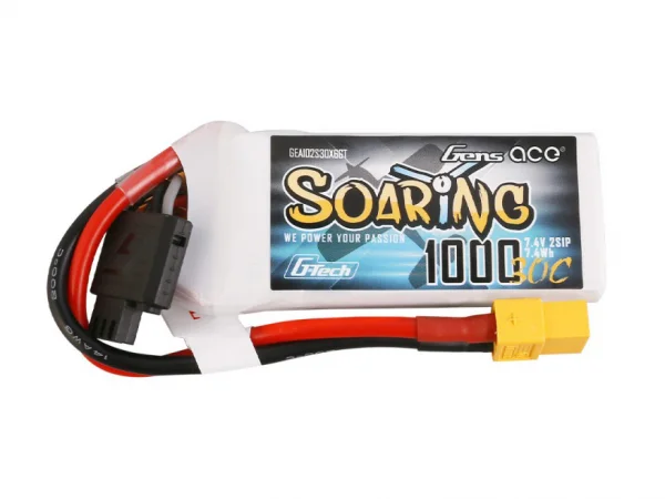Gens Ace G-Tech Soaring LiPo - 2S 7.4V 1000mAh 30C with XT60