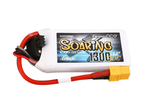 Gens Ace G-Tech Soaring LiPo - 2S 7.4V 1300mAh 30C with XT60