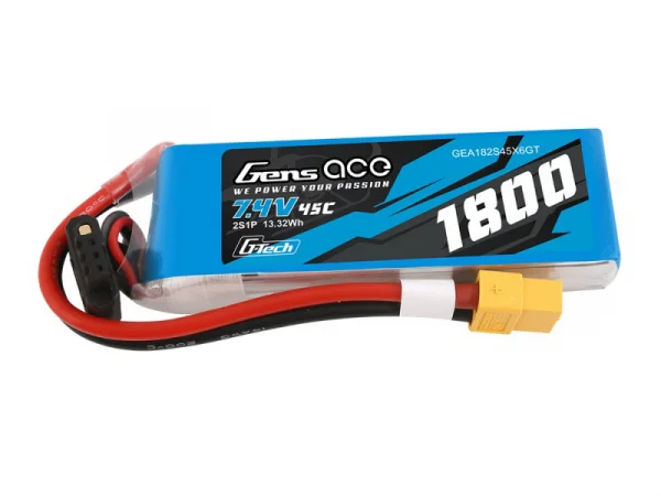 Gens Ace LiPo - G-Tech 2S 7.4V 1800mAh 45C with XT60