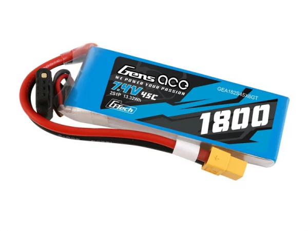 Gens Ace LiPo - G-Tech 2S 7.4V 1800mAh 45C with XT60