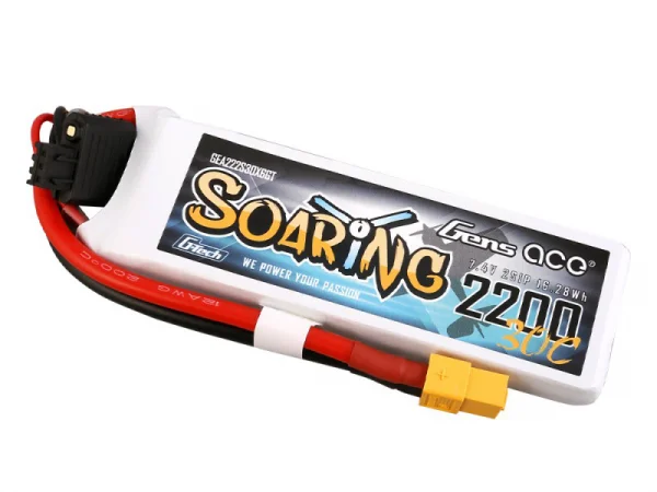 Gens Ace G-Tech Soaring LiPo - 2S 7.4V 2200mAh 30C with XT60