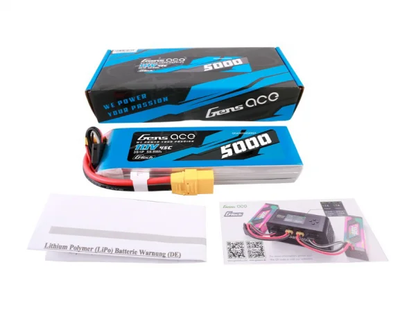 Gens Ace G-Tech LiPo - 3S 11.1V 5000mAh 45C with XT90