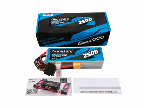Gens Ace LiPo - G-Tech 6S 22.2V 2500mAh 80C with XT60 — image 5 of 5