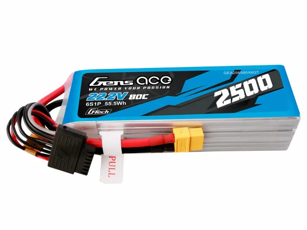 Gens Ace LiPo - G-Tech 6S 22.2V 2500mAh 80C with XT60 — image 2 of 5