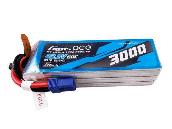 Gens Ace G-Tech LiPo - 6S 22.2V 3000mAh 60C with EC5