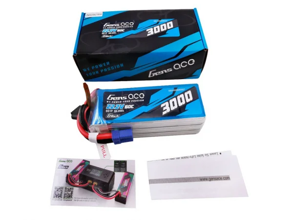 Gens Ace G-Tech LiPo - 6S 22.2V 3000mAh 60C with EC5