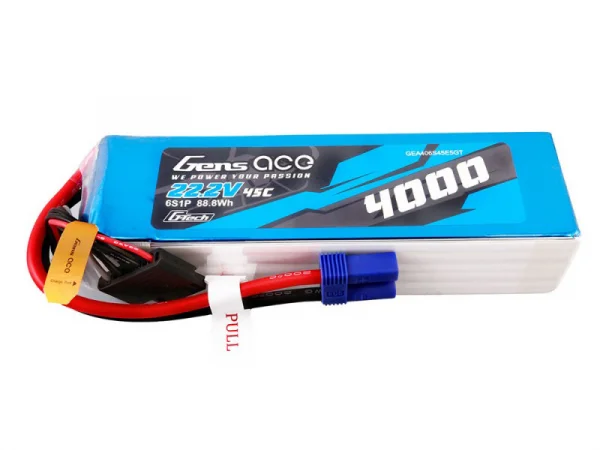 Gens Ace G-Tech LiPo - 6S 22.2V 4000mAh 45C with EC5