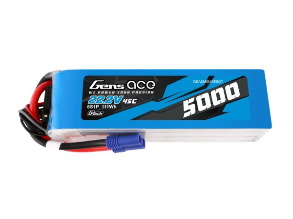 Gens Ace G-Tech LiPo - 6S 22.2V 5000mAh 45C with EC5 — image 3 of 5