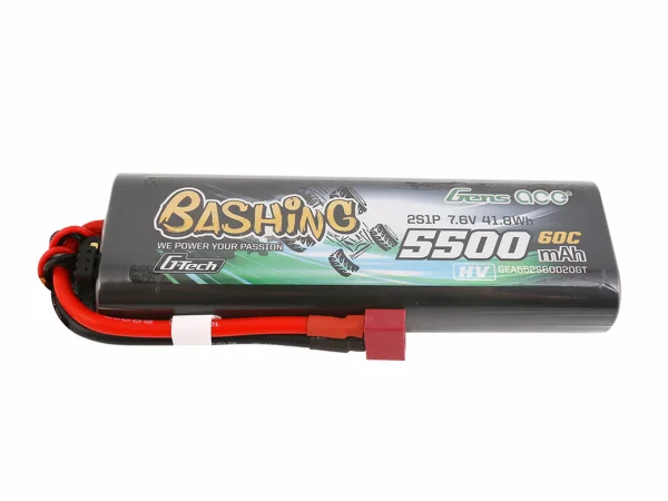Gens Ace LiPo - G-Tech Car Hard Case HV 2S 7.6V 5500mAh 60C with Deans