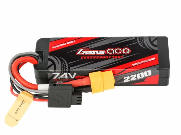 Gens Ace LiPo - Car Hard Case G-Tech 2S 7.4V 2200mAh 60C with XT60