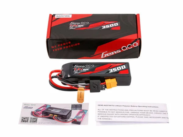 Gens Ace LiPo G-Tech 2S Car 7.4V 3500mAh 60C with XT60 (Mini MAXX)