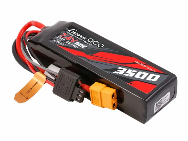 Gens Ace LiPo G-Tech 2S Car 7.4V 3500mAh 60C with XT60 (Mini MAXX)