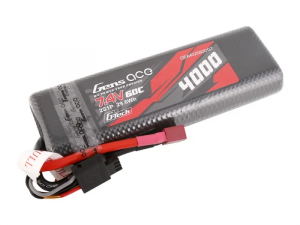 Gens Ace G-Tech Hard Case Bashing LiPo - 2S 7.4V 4000mAh 60C - Deans