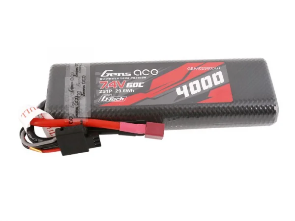Gens Ace G-Tech Hard Case Bashing LiPo - 2S 7.4V 4000mAh 60C - Deans
