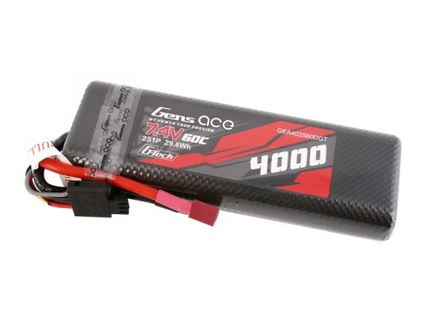 Gens Ace G-Tech Hard Case Bashing LiPo - 2S 7.4V 4000mAh 60C - Deans