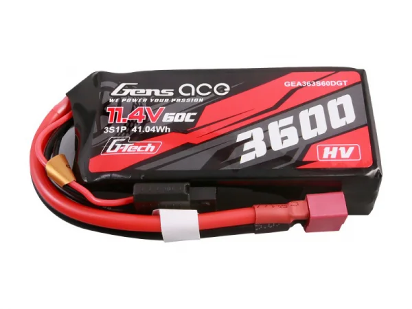 Gens Ace G-Tech LiPo - HV 3S 11.4V 3600mAh 60C with Deans