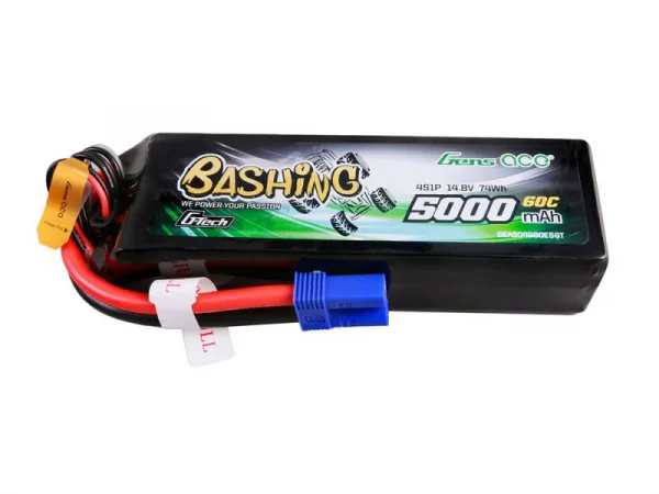 Gens Ace G-Tech Bashing LiPo - 4S 14.8V 5000mAh 60C - EC5