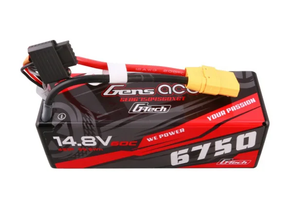 Gens Ace LiPo - G-Tech Car Hard Case 4S 14.8V 6750mAh 60C with XT90