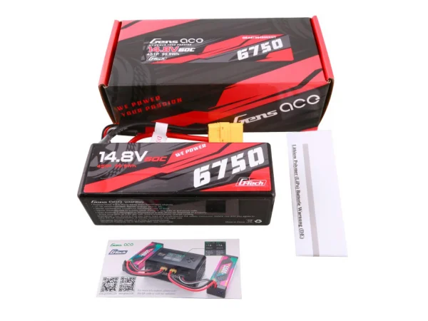 Gens Ace LiPo - G-Tech Car Hard Case 4S 14.8V 6750mAh 60C with XT90