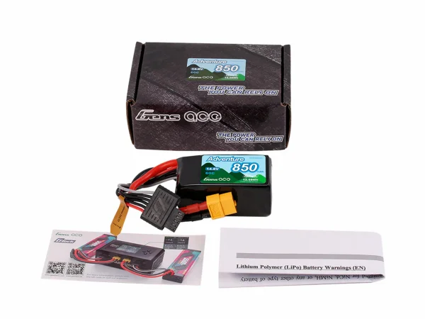 Gens Ace LiPo - Car G-Tech 4S 14.8V 850mAh 60C Crawling with XT60