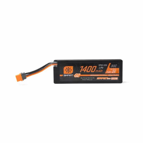 7.4V 1400mAh 2S 30C Smart G2 LiPo Battery: IC2 SmartFit Case — image 3 of 3