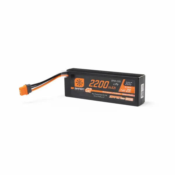 Spektrum 7.4V 2200mAh 2S 30C Smartfit G2 LiPo Battery - IC2 — image 1 of 3