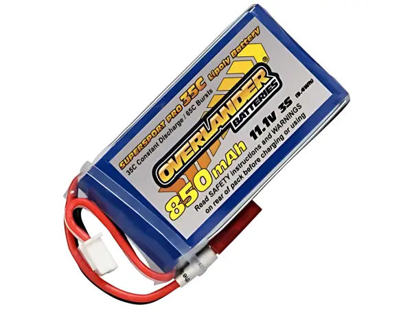 850mAh 3S 11.1V 35C LiPo Battery with BEC Connector - Overlander Supersport