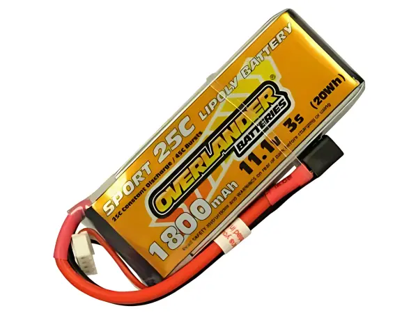1800mAh 3S 11.1V 25C Lipo Battery - Overlander Sport - Deans