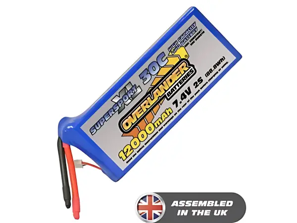 12000mAh 2S 7.4V 30C LiPo Battery - Overlander SupersportXL