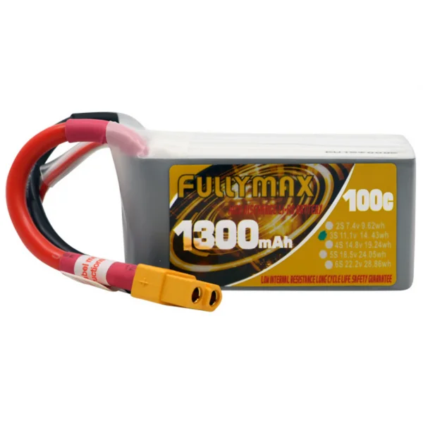 Overlander Fullymax 1300mAh 11.1V 3S 100C FPV LiPo Battery