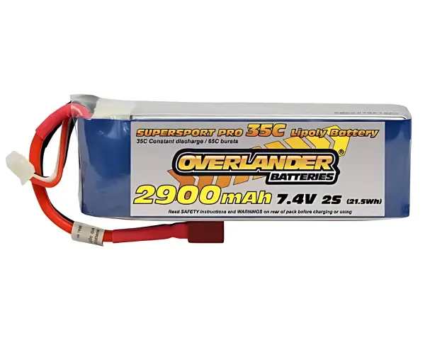 Overlander 2900mAh 7.4V 2S 35C Supersport Pro LiPo Battery