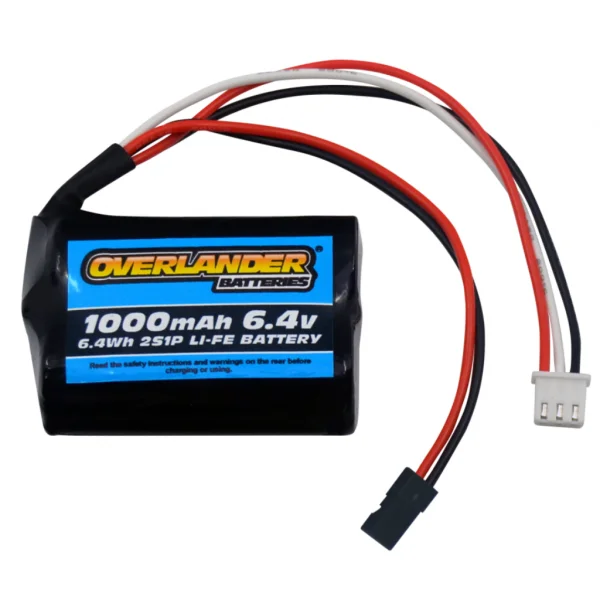 Overlander 1000mAh 6.4V 2S Config 2 Li-Fe PO4 Battery (JR Connector)