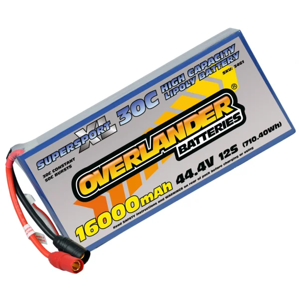 Overlander 16000mAh 44.4V 12S 30C Supersport XL LiPo Battery
