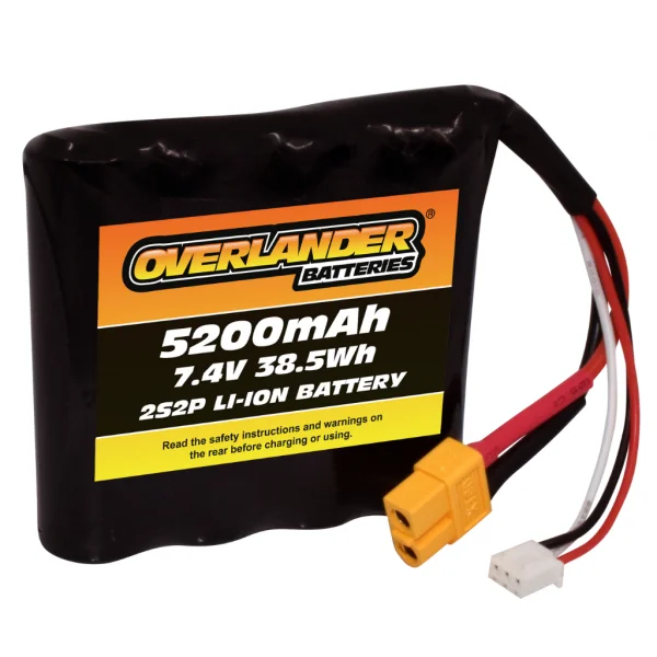 Overlander 5200mAh 7.4V 2S2P Samsung 18650 Flat Li-Ion Battery