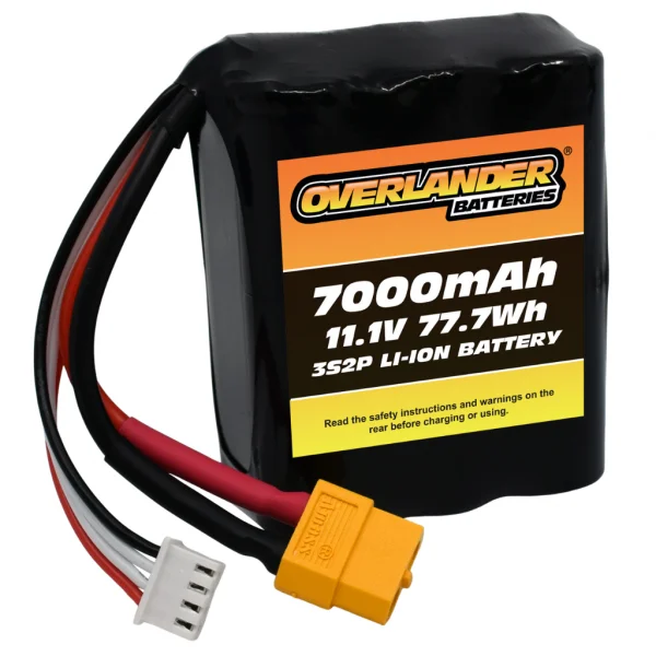 Overlander Samsung 7000mAh 11.1V 3S2P Config 16 18650 Li-Ion Battery - Deans