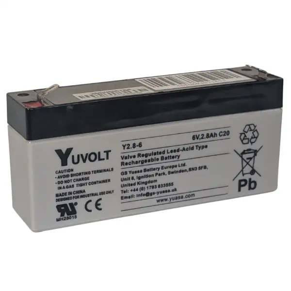 Overlander Y2.8-6 Yuasa Yucel Yuvolt 6V 2.8Ah Lead Acid Rechargeable Battery