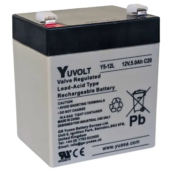 Overlander Y5-12L Yuasa Yucel Yuvolt 12V 5.0Ah Lead Acid Rechargeable Battery