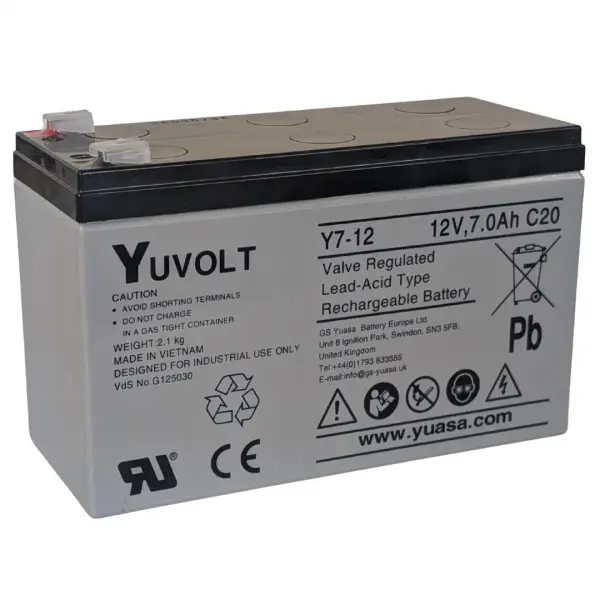 Overlander Y7-12 Yuasa Yucel Yuvolt 12V 7.0Ah Lead Acid Rechargeable Battery