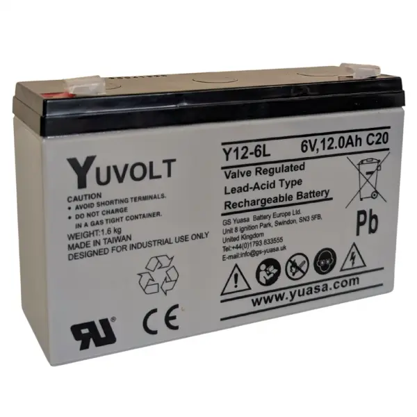 Overlander Y12-6 Yuasa Yucel Yuvolt 6V 12Ah Lead Acid Rechargeable Battery