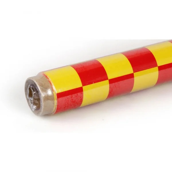 2Mtr Oracover Fun-3 Large Cheq.Yellow/Red