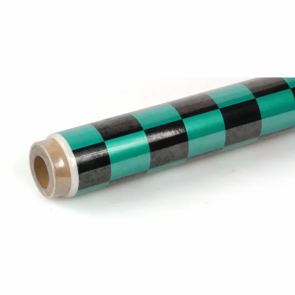 2Mtr Oracover Fun-3 Large Cheq.Pearl Grn/Black