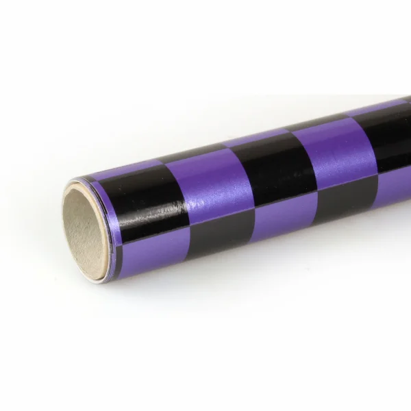 2Mtr Oracover Fun-3 Large Cheq.Pearl Pur/Black