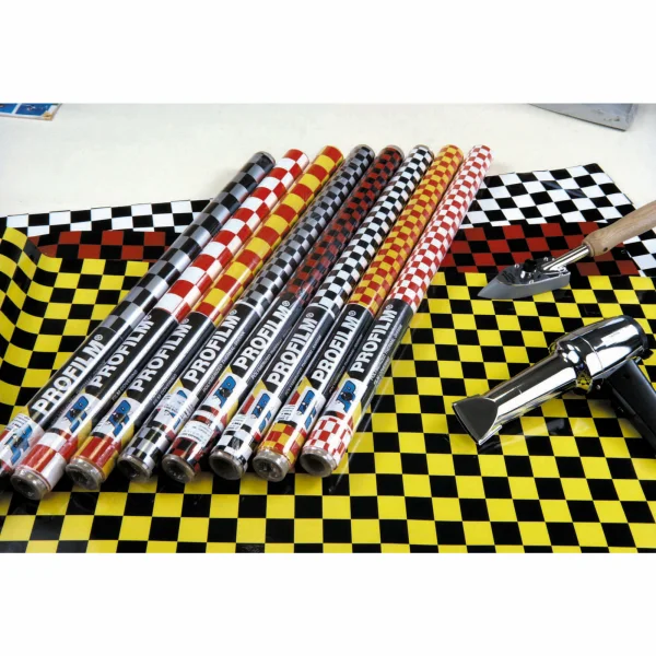 2Mtr Oracover Fun-4 Small Cheq.Yellow/Red