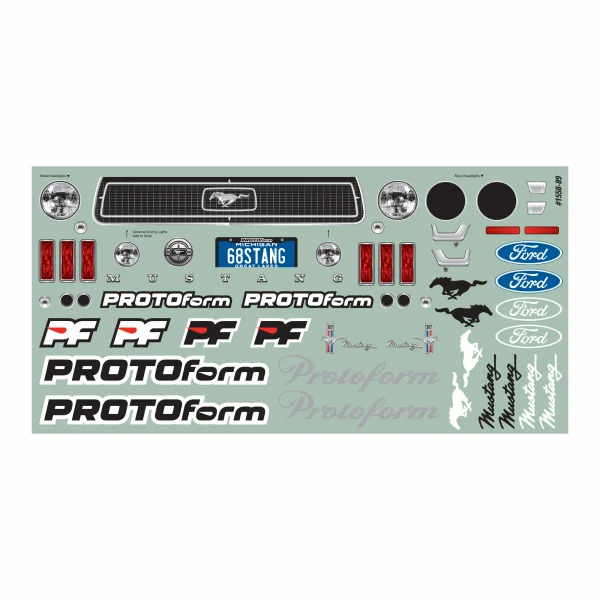 Protoform 1968 Ford Mustang VTA Clear Bodyshell - 200mm