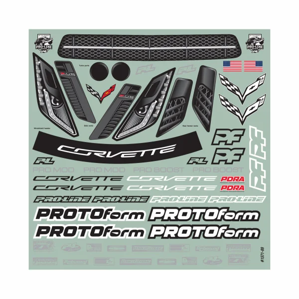 ProLine Protoform Chevrolet Corvette C7 Pro-Mod Drag Body For Modified Traxxas Slash