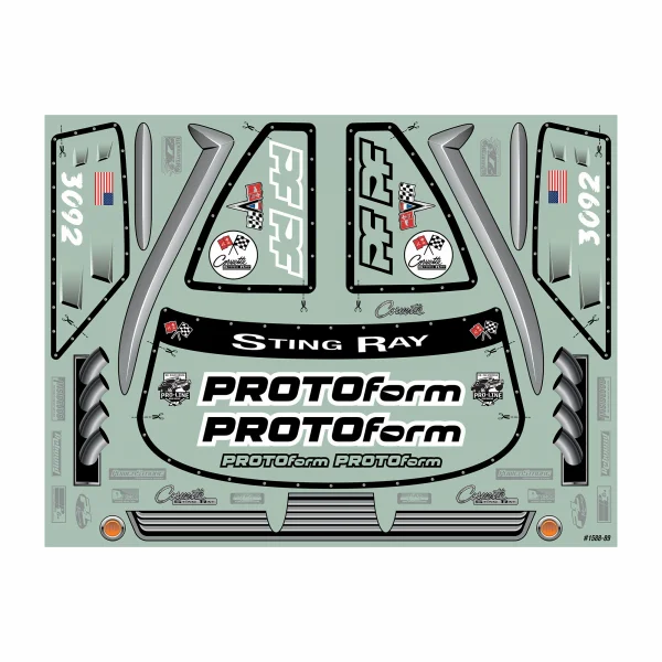 1:10 1963 Chevrolet Corvette Stingray Pro Mod Clear Body: Dr