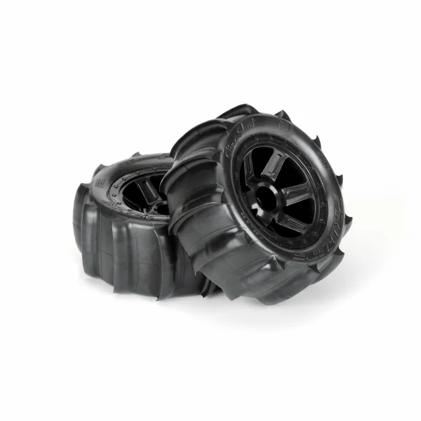 ProLine Sling Shot 2.2 Buggy / 1:16 Revo Sand Tyres on Black Desperado Wheels - 1 Pair
